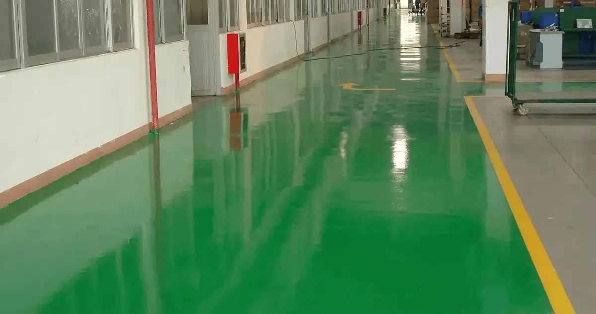 A factory floor professionally covered and marked with epoxy flooring in Jersey City, NJ