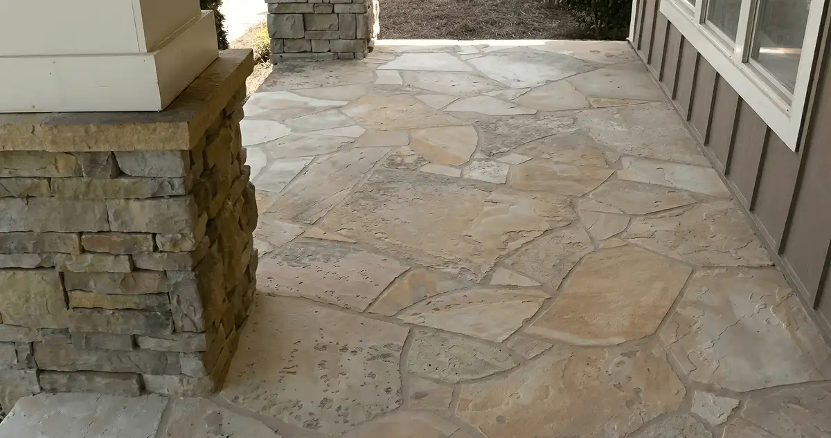 House entrance with professionally installed stone flooring in Jersey City NJ